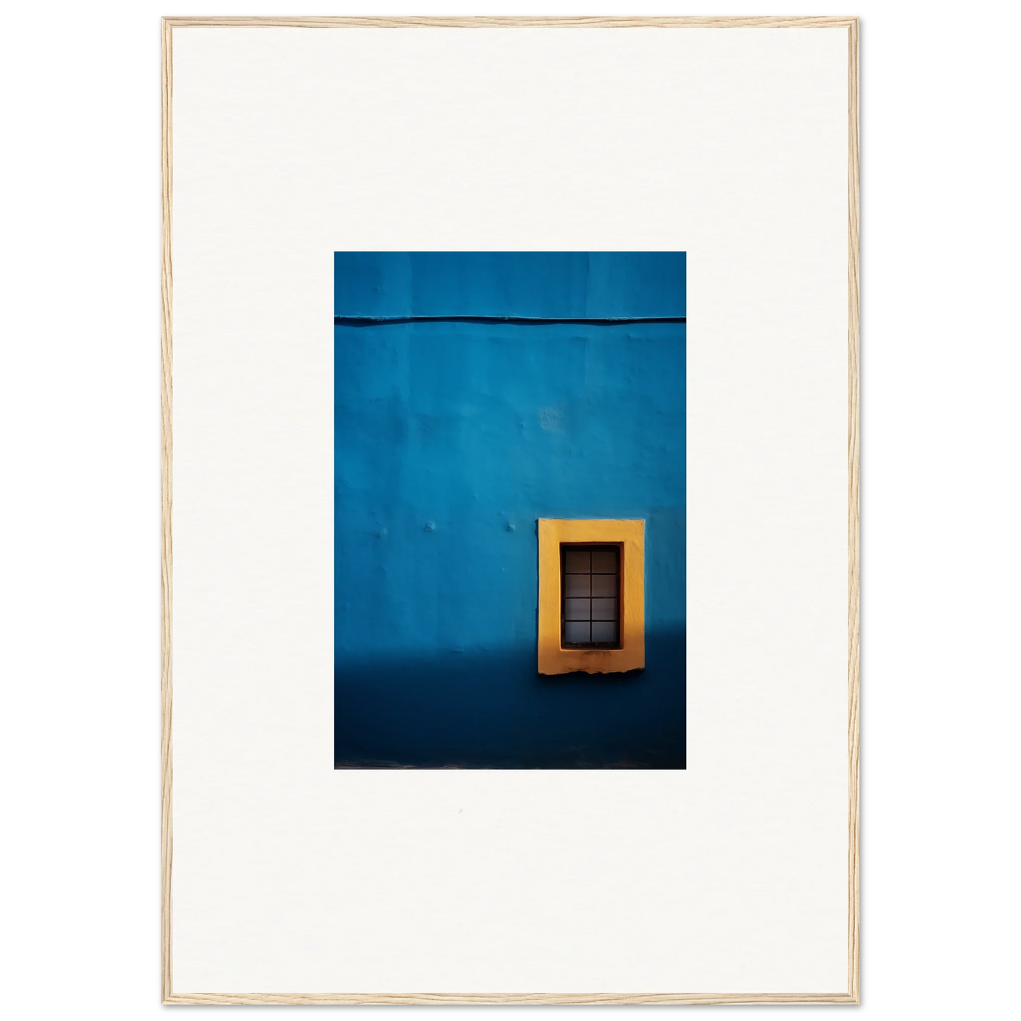 Yellow-framed window on blue wall in Hypercolor Dreamscape Longitude design