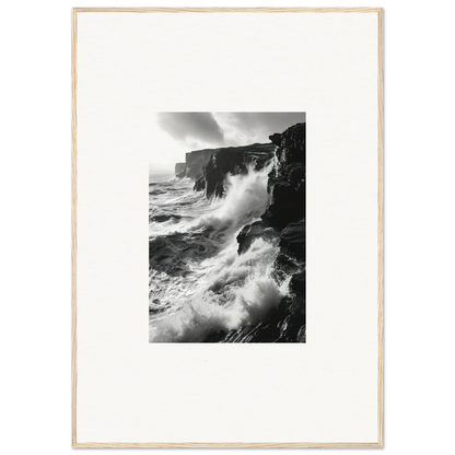 Dramatic ocean waves crash on cliffs in Rock Impressions special edition art™