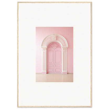 Pink arched doorway with ornate molding from Portal Fantasies Unfurled art piece