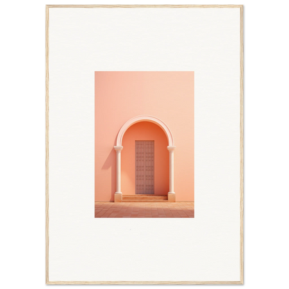 Arched doorway in peach with wooden door from Psychedelic Arches Discussionale art™