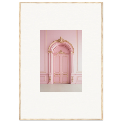 Ornate pink door with gold molding in Paris Dreams Frame special edition art™