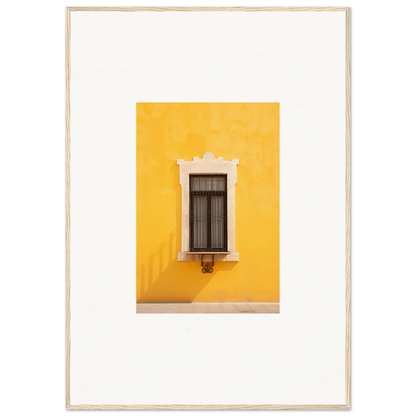 Ornate white-trim window on a yellow wall in Window’s Giallo Reverie special edition art™