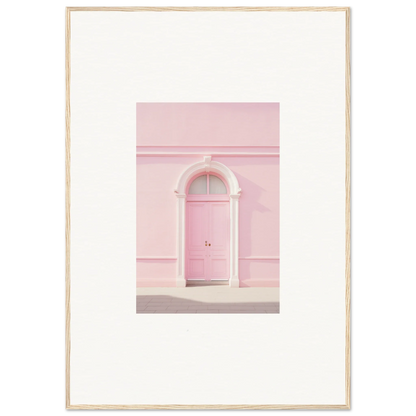 Pink door with white arch in Pearly Baccarat Dream framed wall art