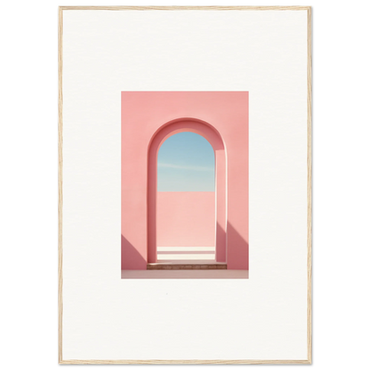 Pink arched doorway framing a blue sky in Echo of Horizons special edition art