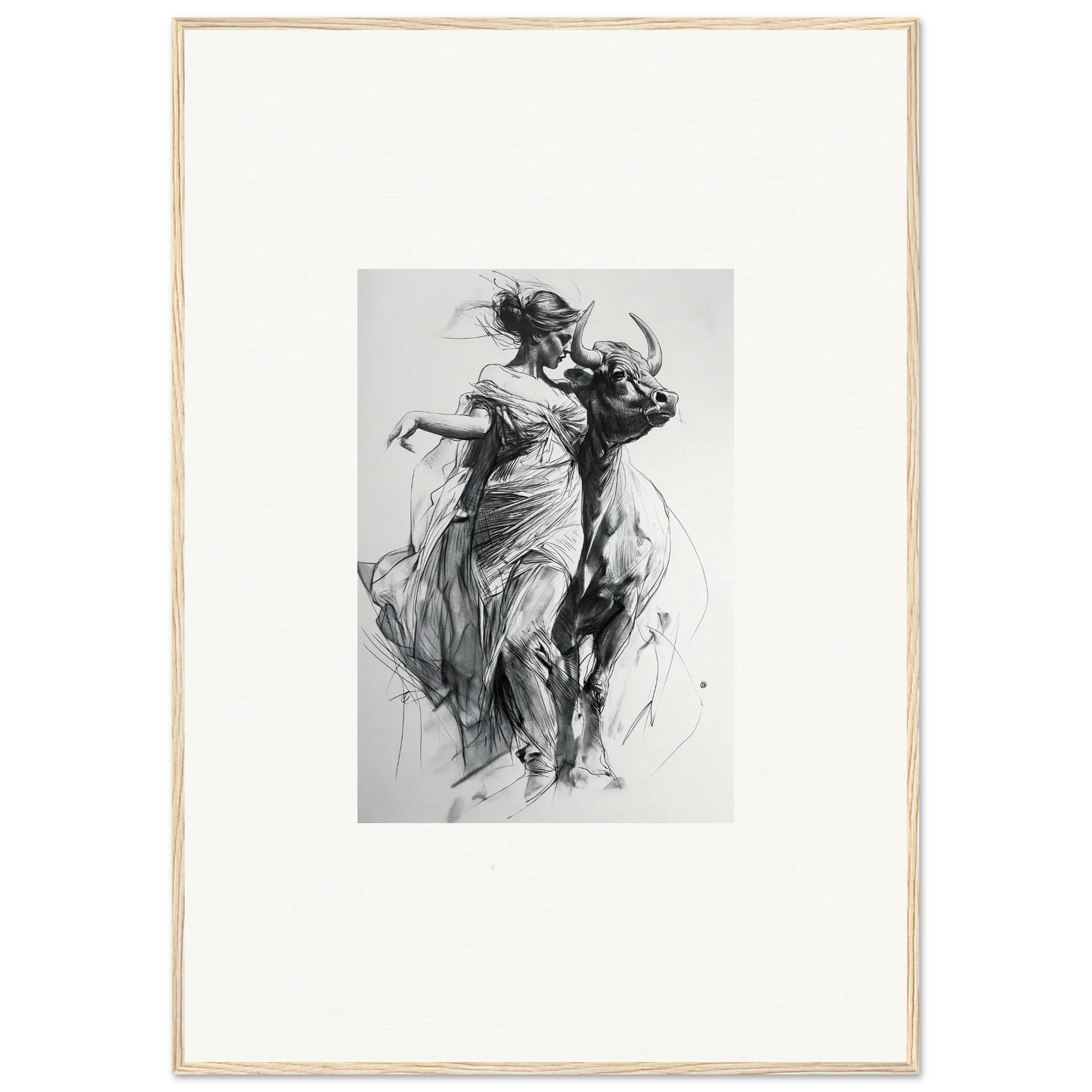 Black and white sketch of dancing figures in flowing dresses from Metaphoric Taurus Whispers