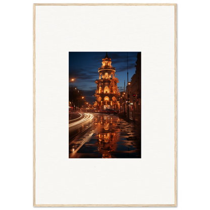 Luminous Neo’ici Dops special edition art of church tower reflection at night