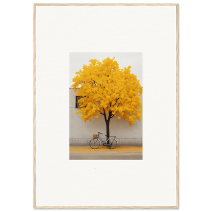 Bicycle under a yellow-leafed tree in Lemonade Gaze Reverie art for your wall