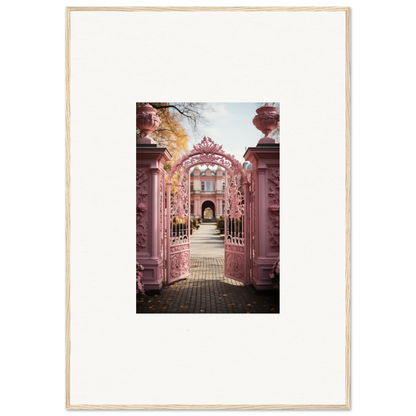 Pink ornate archway in Sugarcotton Visions Gateway leading to a dreamy garden path