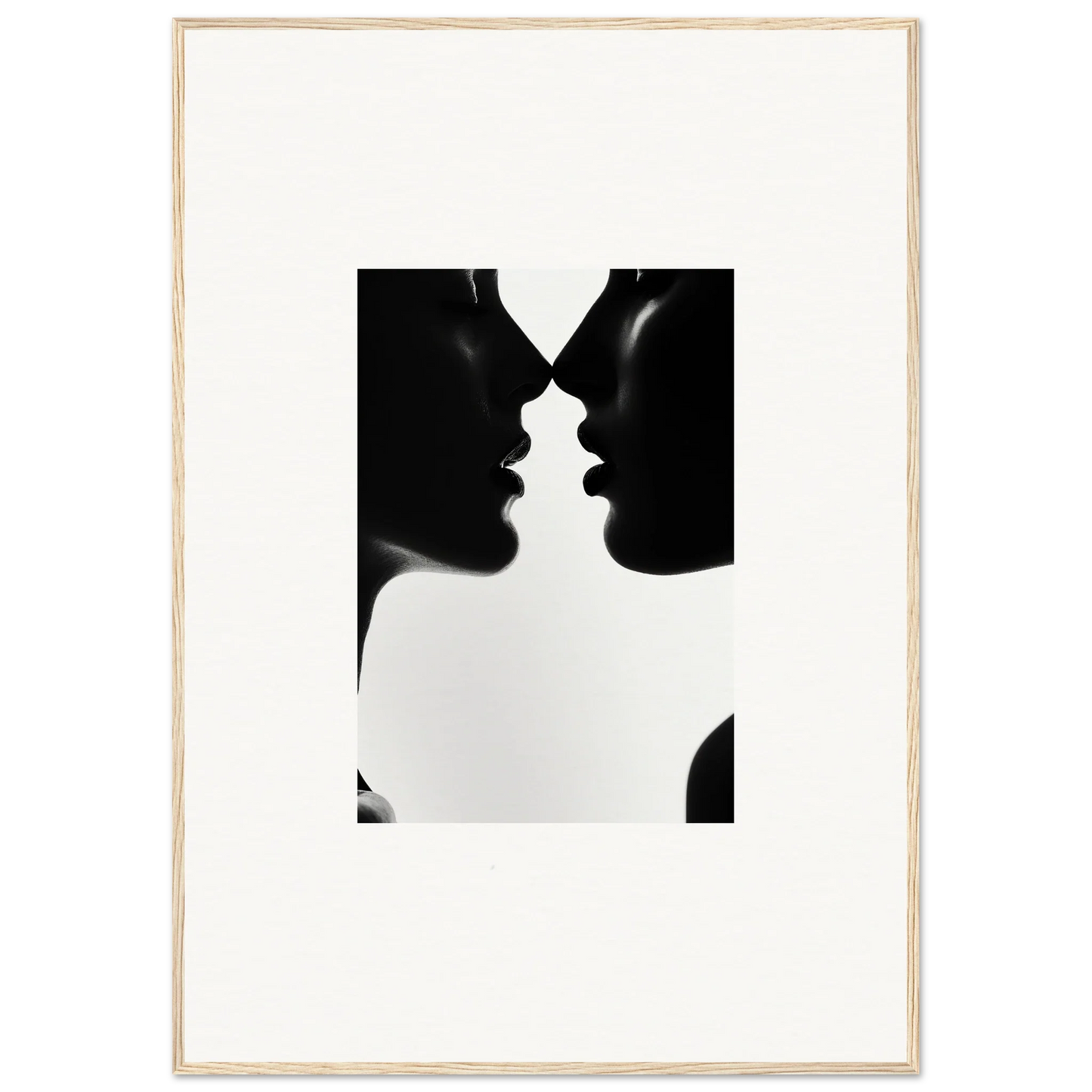 Two silhouettes nearly kissing in Shadowed Sédual Symphony special edition art™