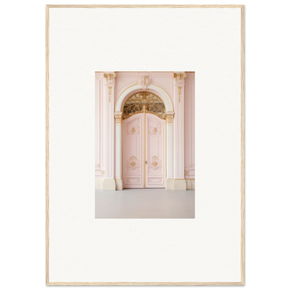 Ornate pink double door design in Regal Must premium framed wall art with baroque details