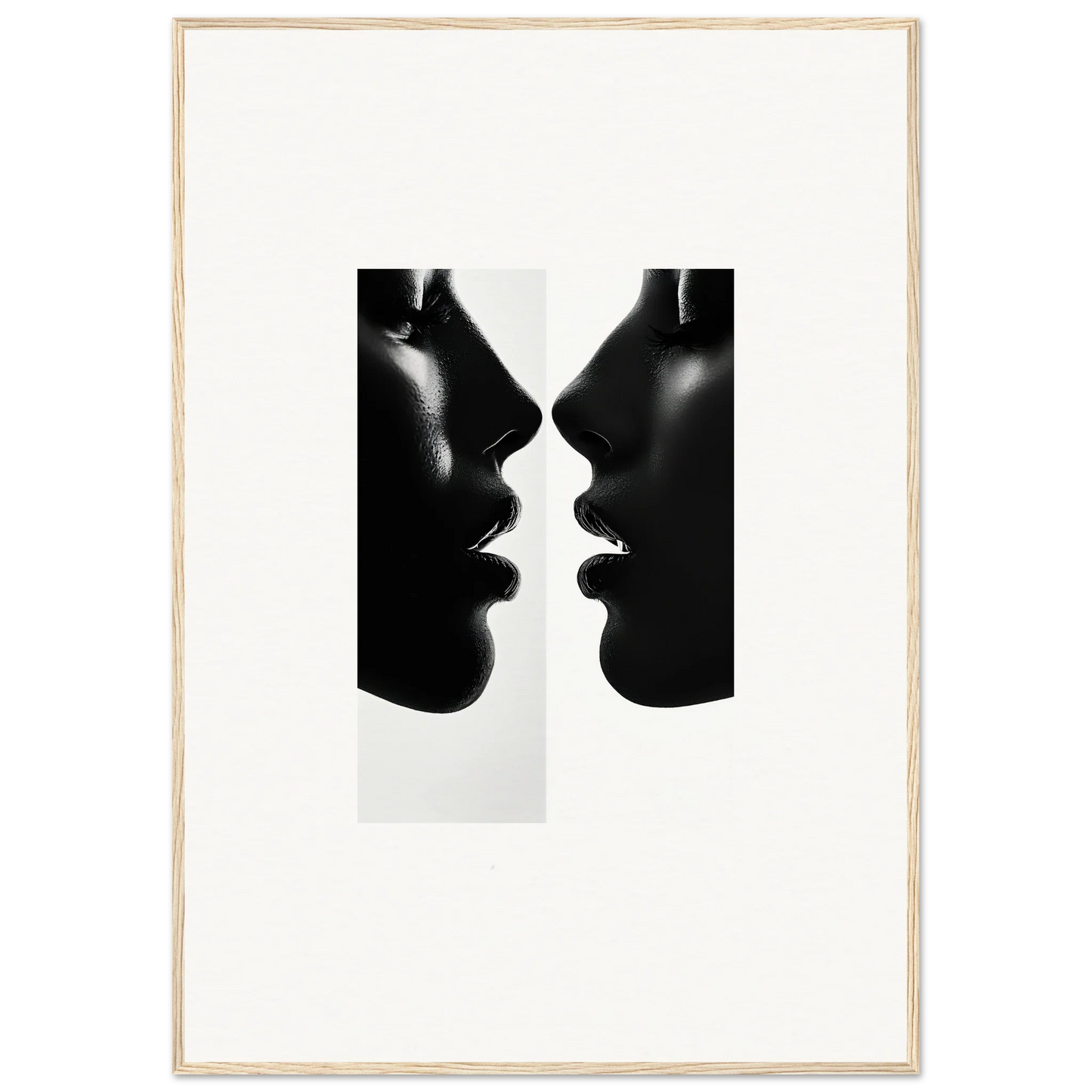 Two black silhouetted profiles facing each other in Liminal Echoes special edition art™