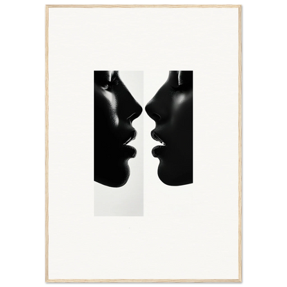 Two black silhouetted profiles facing each other in Liminal Echoes special edition art™