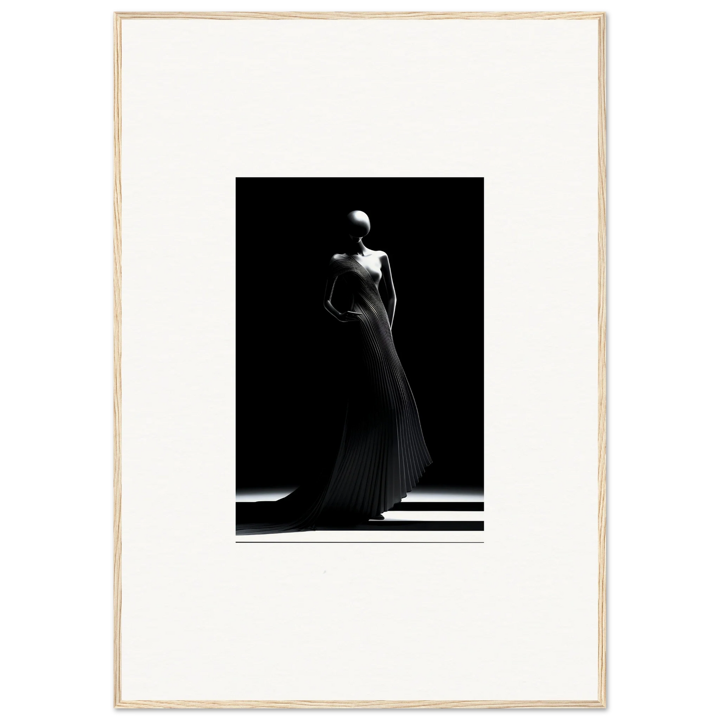 Elegant black and white figure in gown from Echoes Velvet Mirage special edition art™