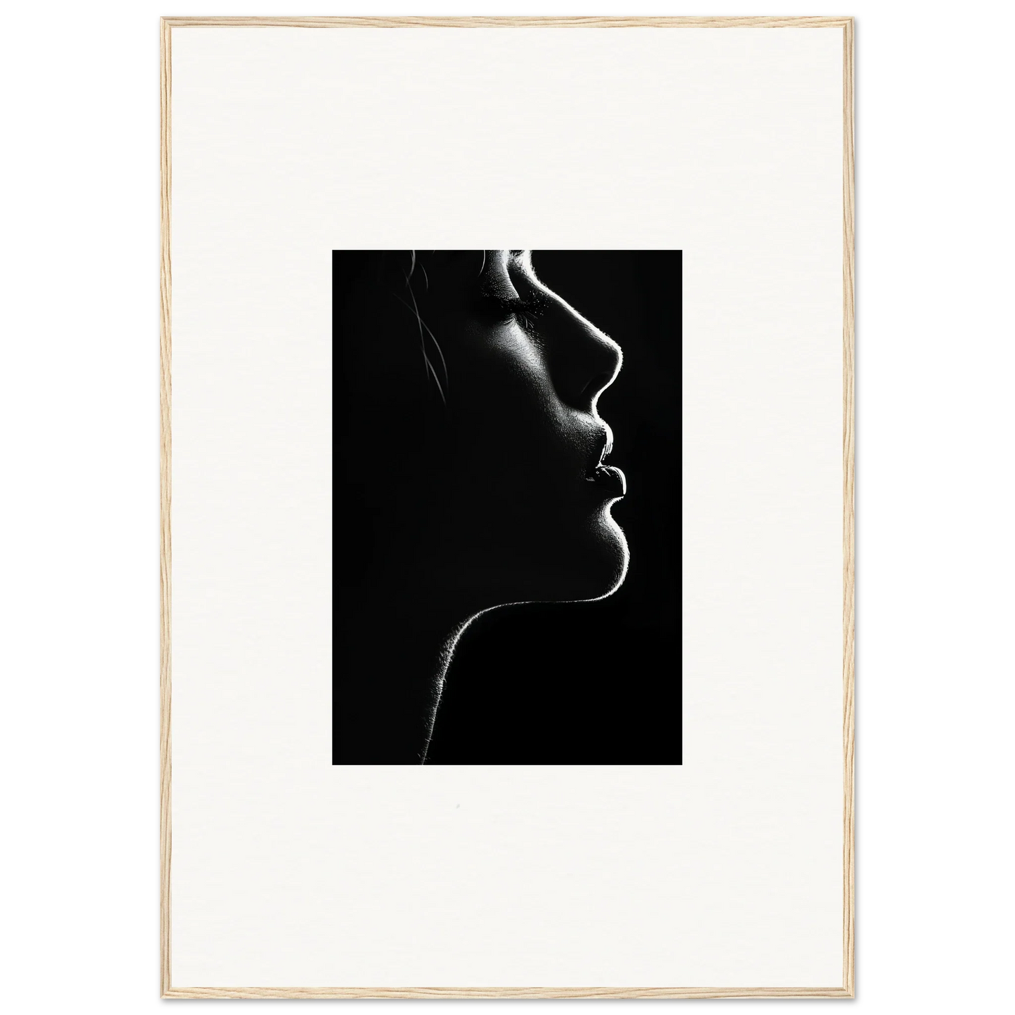 Dramatic black and white silhouette with rim lighting for Velvet Void Sensation art