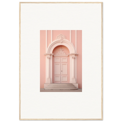 Elegant pink doorway with ornate archway in Petal Whispers Portal special edition art™