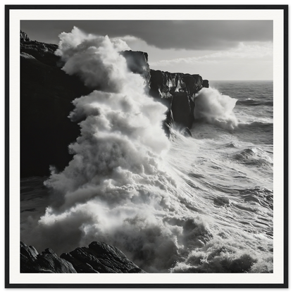 Powerful ocean waves crash against rugged cliffs in Cliffs’ Chaotic Ballet seascape