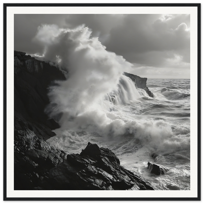 Powerful ocean waves crash on cliffs in Nature’s Whispered Conquest special edition art™