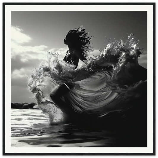 Dramatic black and white ocean wave in Ocean’s Dancer Serenity special edition art™