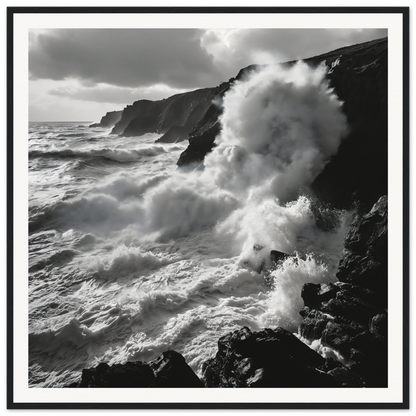 Powerful ocean waves crash on rocky cliffs in Ocean’s Untamed Poems special edition art™