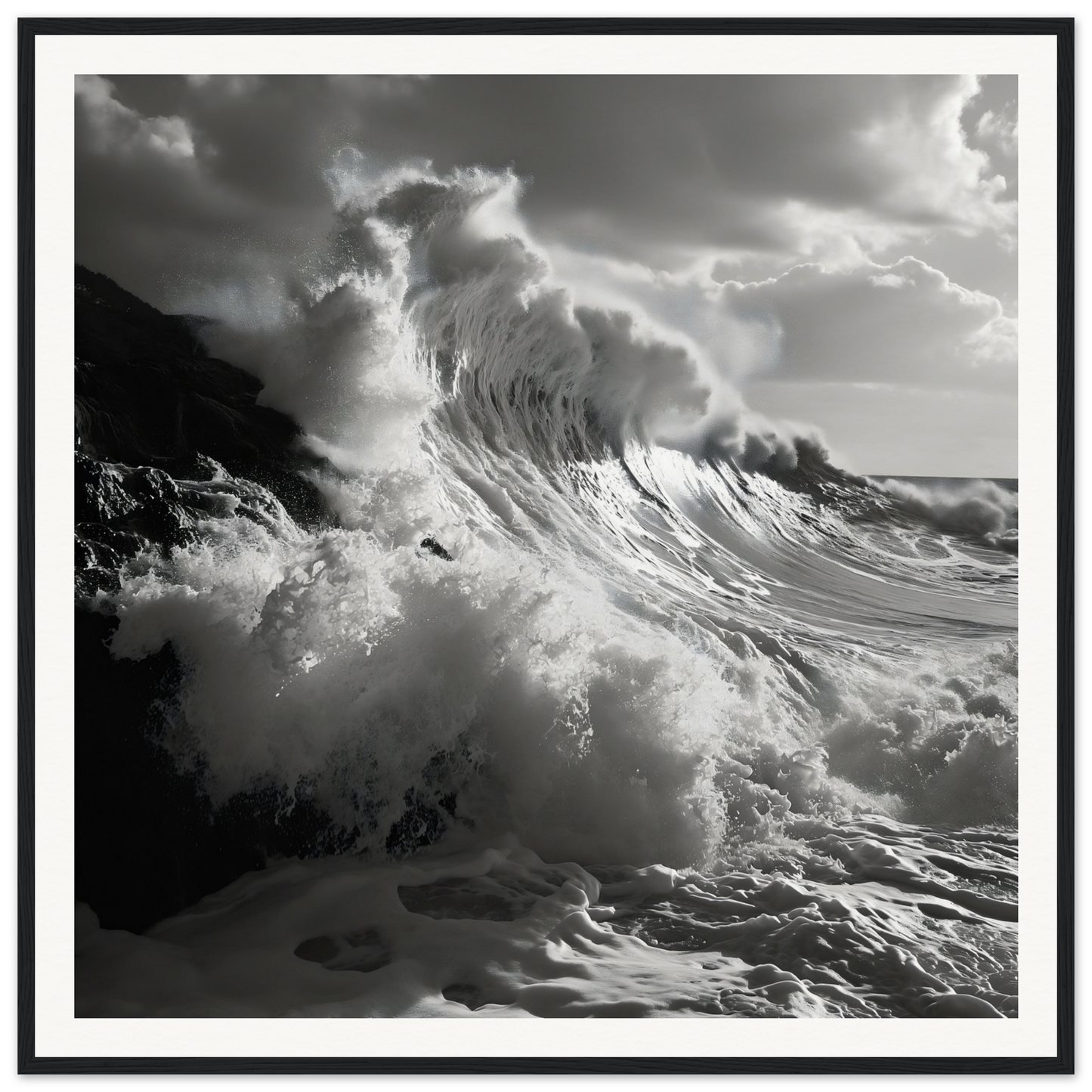 Dramatic ocean wave in Tempestuous Dance Tribute framed poster, special edition art™