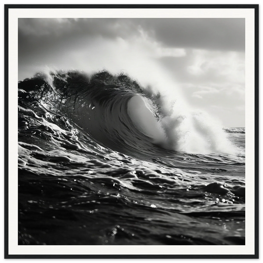 Powerful ocean wave curling in a stunning Tidal Convergence Whisper framed wall art