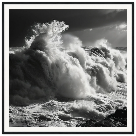 Powerful ocean wave crashing with dramatic spray in Wave’s Celestial Rave special edition art™