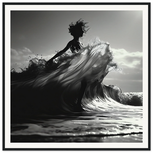 Silhouetted figure in crashing wave for Waves of Fusion special edition art™