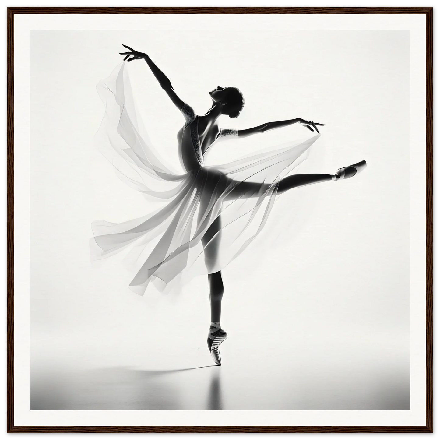 Graceful ballet dancer in flowing dress showcasing Ethereal Grace’s Whisper art