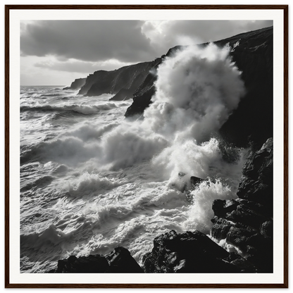 Powerful ocean waves crash on rugged cliffs in Ocean’s Untamed Poems special edition art™