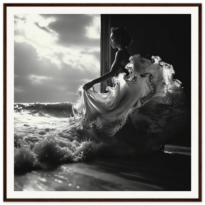 White dress flowing in silhouette, part of Seas Dream Salutations special edition art
