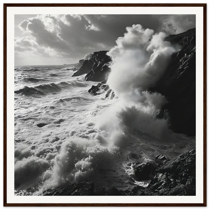 Powerful ocean waves crash on cliffs in Sea’s Relentless Requiem special edition art™