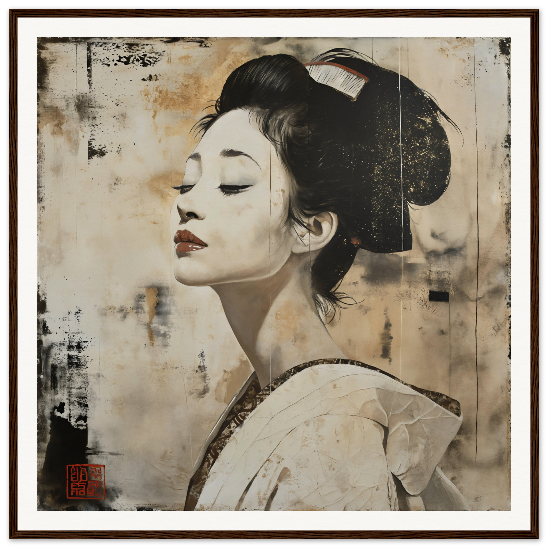 Silent Geisha Symphony: Tranquil Wall Art – SPECIAL EDITION ART™