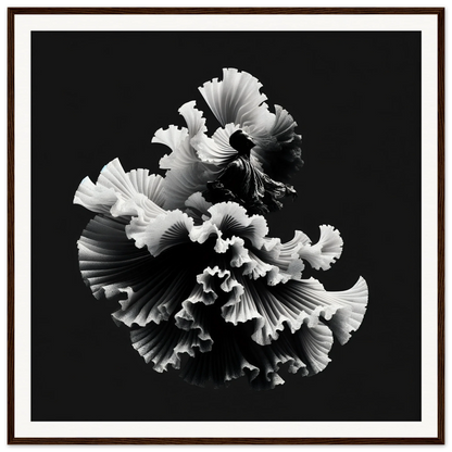 Ruffled white coral-like petals in a spiral for Swirling Euphoria Unbound art