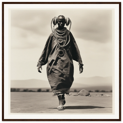 Person in traditional Maasai dress and beaded jewelry from Timeless Tribal Steps