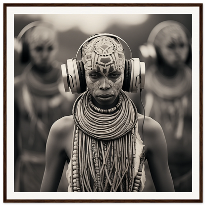 Tribal member rocking traditional necklaces and face paint for Tribal Signal Symphony