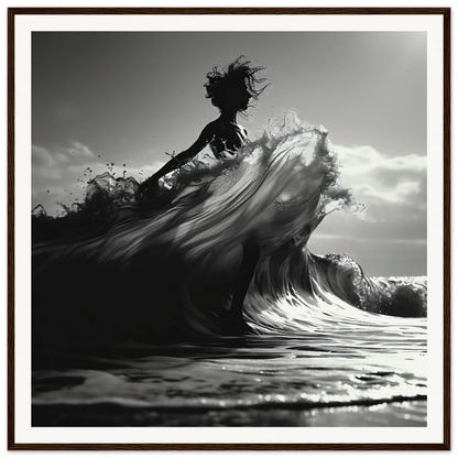 Silhouetted figure in a crashing wave for the Waves of Fusion special edition art™