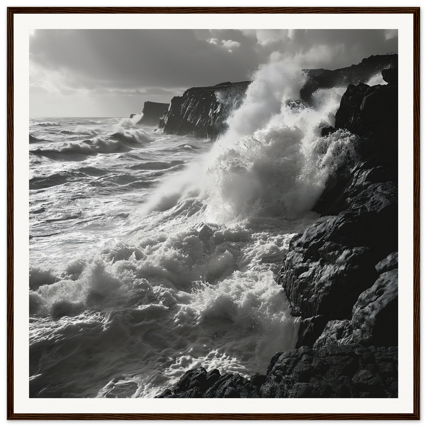 Powerful ocean waves crash against cliffs in Wave’s Untold Trance special edition art™