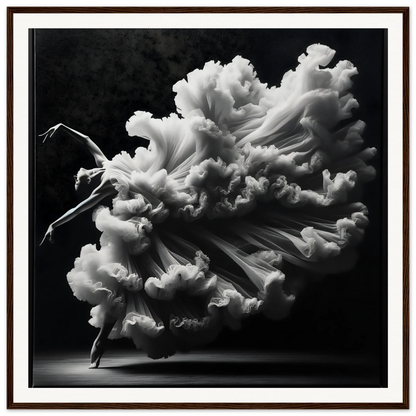 Dancer in white fabric creating cloud-like silhouette for Whirling Mystic Revelry art