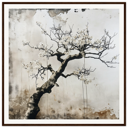 Twisted cherry blossom tree branches in Blossom Yin Reverie framed wall art