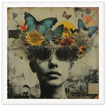 Artistic portrait with butterflies and flowers in Butterfly Dream Visage special edition art™