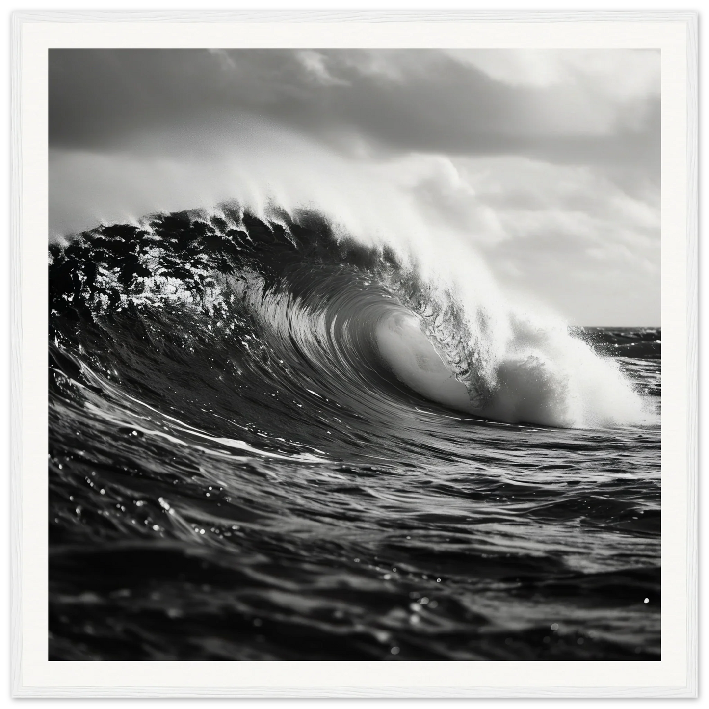 Powerful black and white ocean wave in Eternal Wave Symphony special edition art™