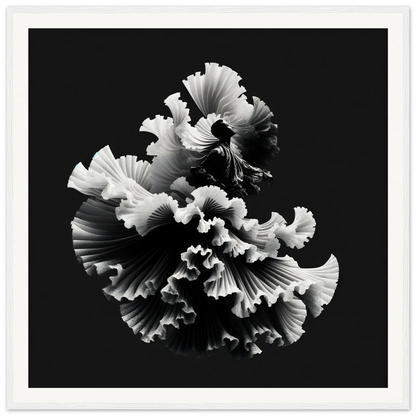 Ruffled white coral-like flower in Swirling Euphoria Unbound special edition art™