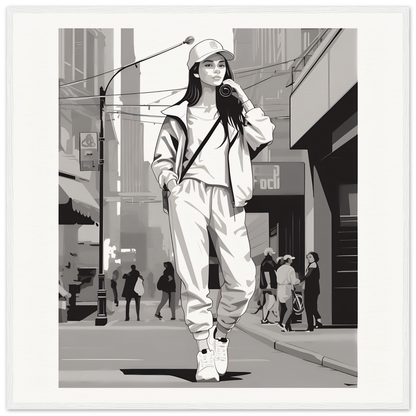 Black and white art of casual streetwear in Urban Dreamwalk Vogue special edition