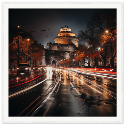 Illuminated domed building at night in framed Urban Time Lapse special edition art™