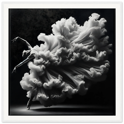 Dancer in white fabric creating cloud-like shapes for Whirling Mystic Revelry art