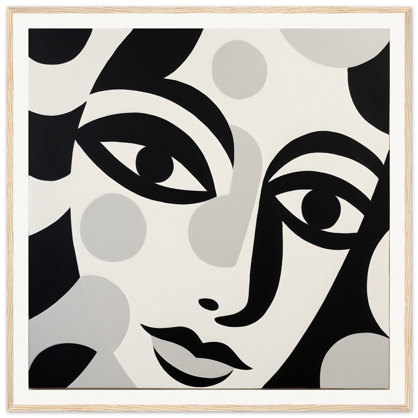 Abstract black and white art with curves and shapes from Mystic Visage Encounter framed poster art