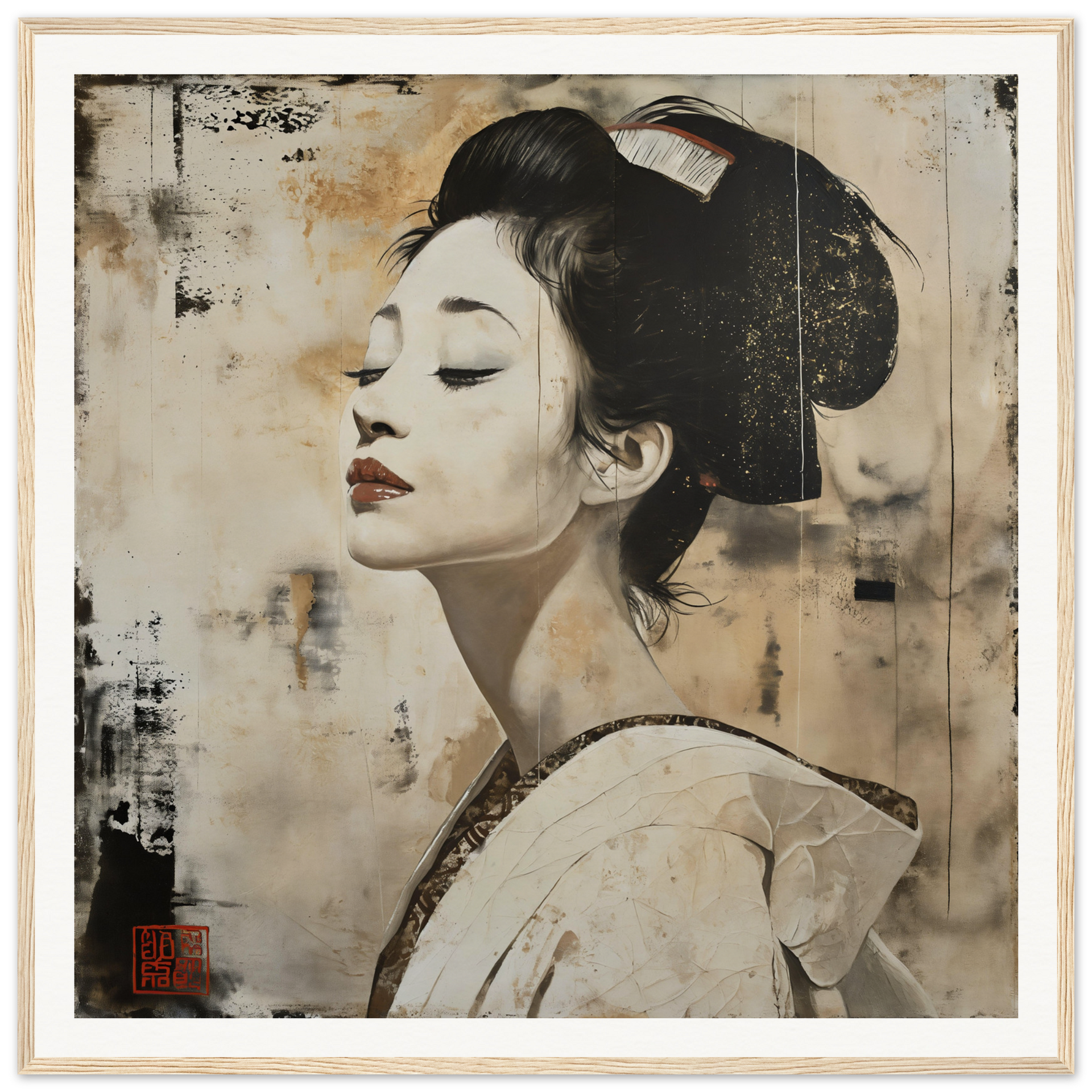 Silent Geisha Symphony: Tranquil Wall Art – SPECIAL EDITION ART™