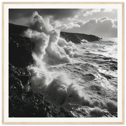 Powerful ocean waves crash against cliffs in Tide’s Tumult Saga special edition art™