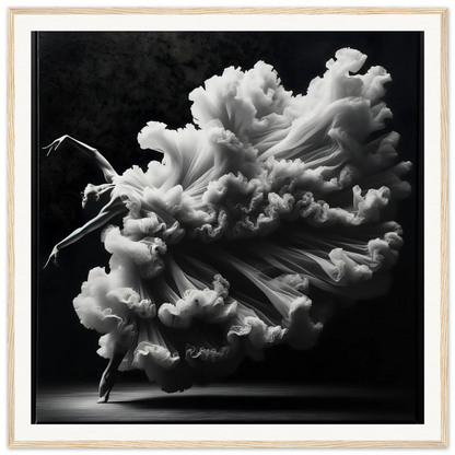 Graceful dancer in white fabric, part of Whirling Mystic Revelry framed posters