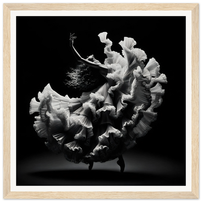 Flowing white fabric in a swirl for Ecstatic Twirl Shadows framed poster art